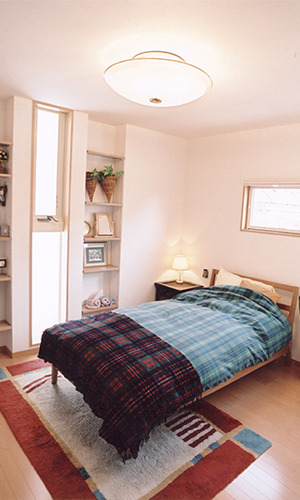 北欧スタイルのインテリアが集まる寝室