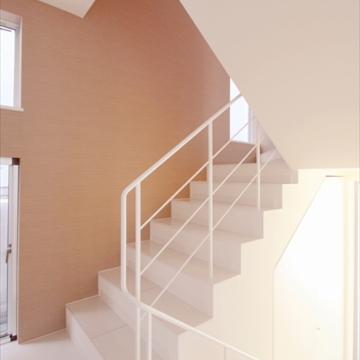 柔らかいイメージの階段室