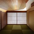 漆喰とタモ材で出来た和空間