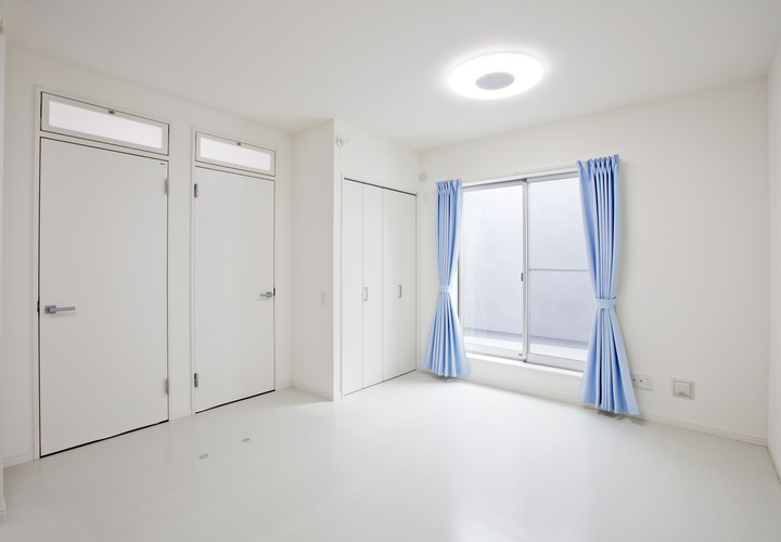 将来2つの部屋に分割できるように左右対称になる子供部屋