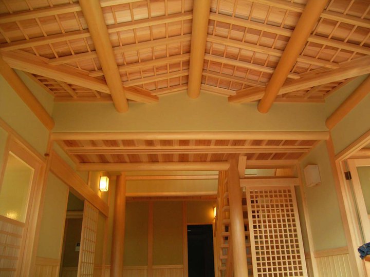 数奇屋建築　玄関の天井